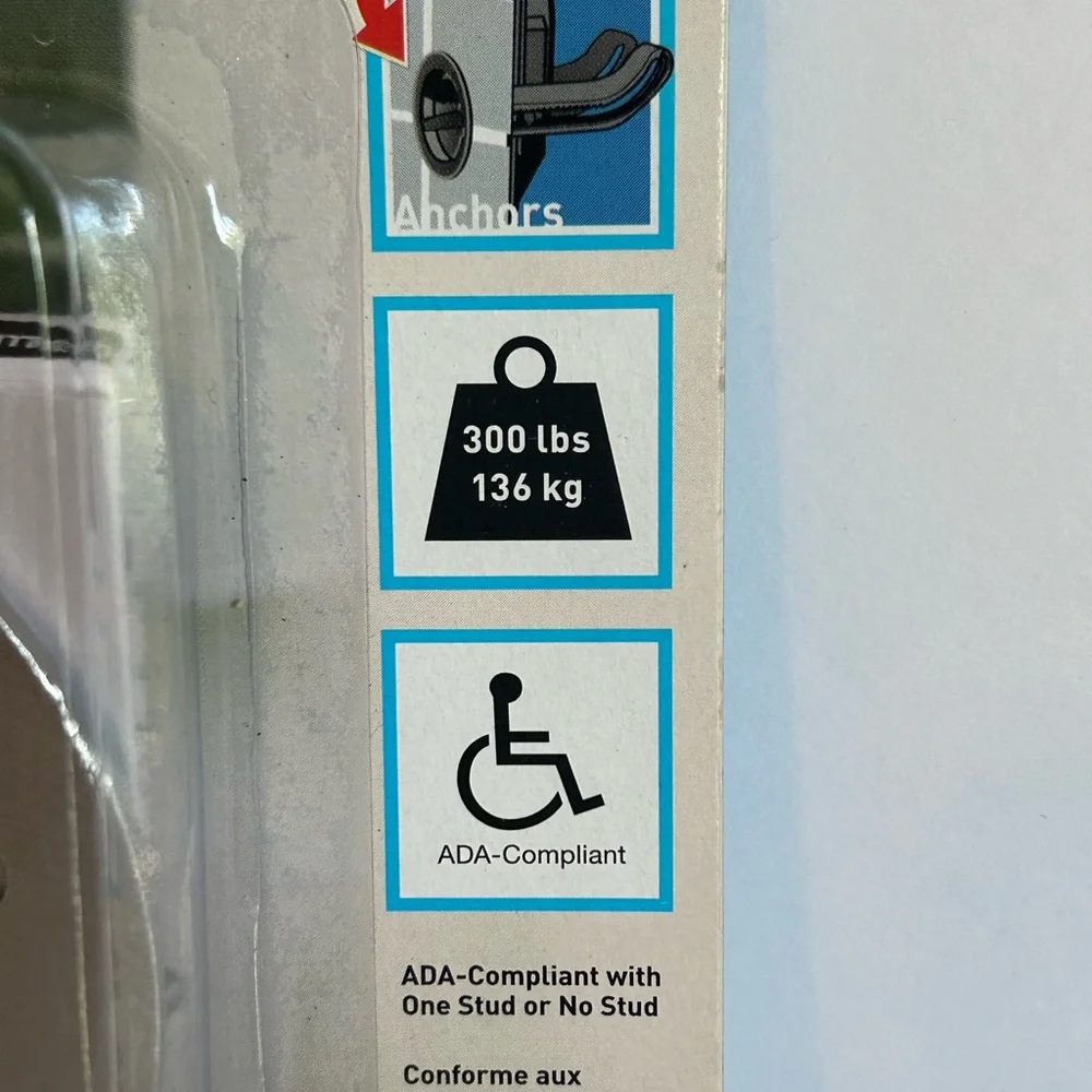 MOEN SMA1005CH SecureMount for Bathroom‎ Shower Grab Bar 1 Anchor - CHROME